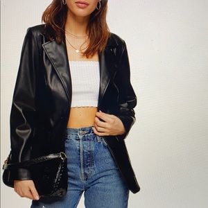 NWT Topshop Faux Leather Blazer